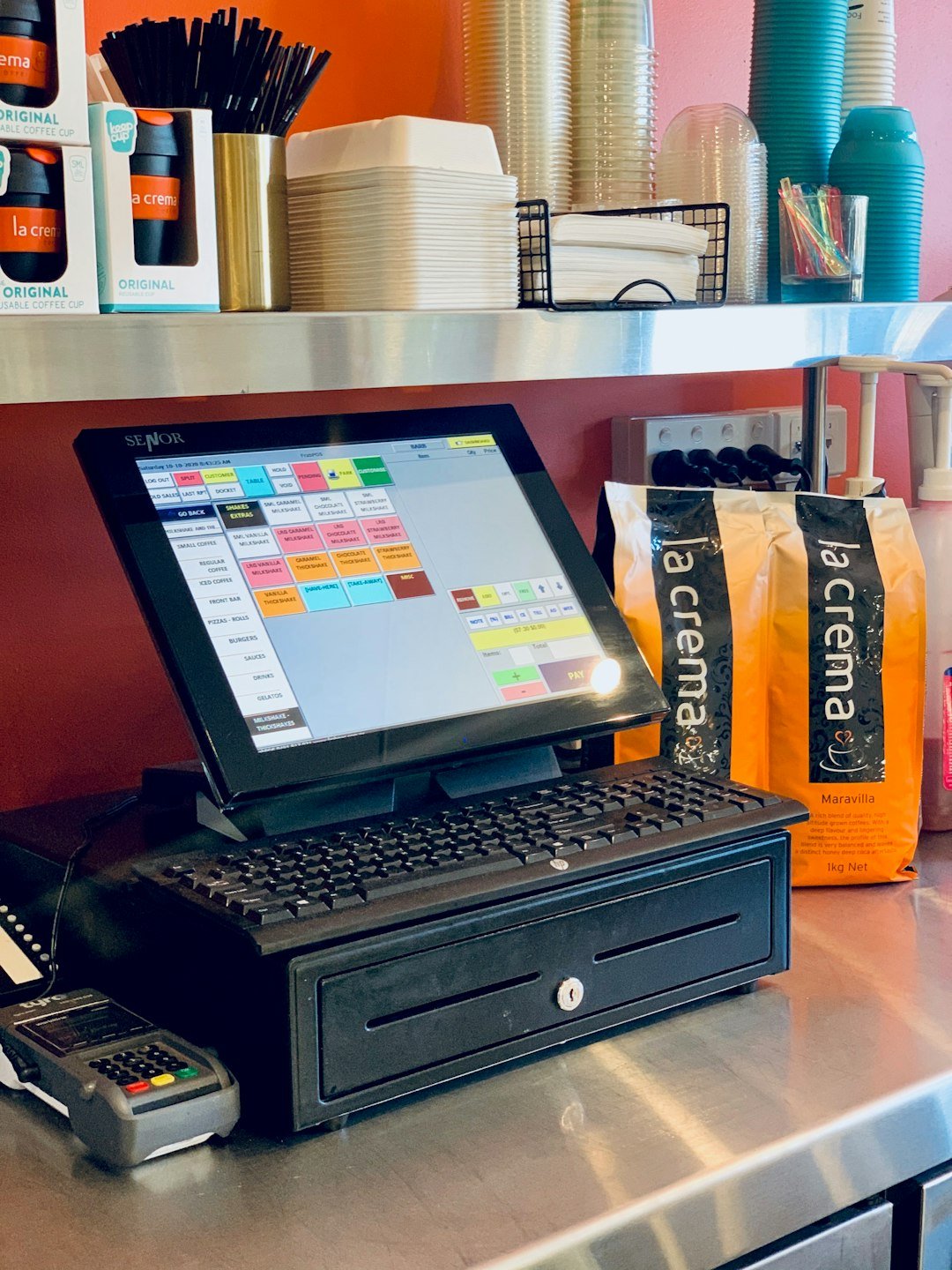 Point of Sale system with EftPOS machine for a Cafe